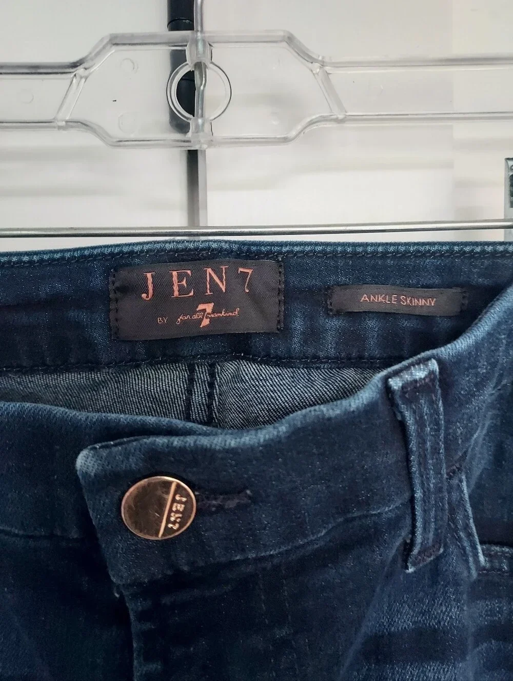 JEN 7 Dark Denim Ankle Skinny Jeans Size 10